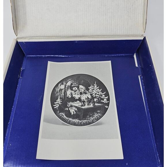 1971 BAREUTHER Christmas Plate Blue White Bavaria Germany Vtg - Picture 4 of 12
